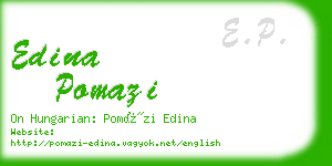 edina pomazi business card